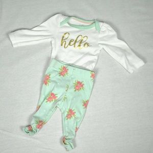 Cloud Island "Hello" Newborn Outfit